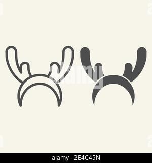 Icono de máscara vectorial de cuernos de reno. signo plano de cuernos de  ciervo de navidad.