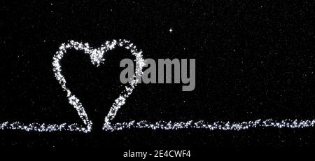 Año Nuevo 2021, corazón hecho de luces de hadas