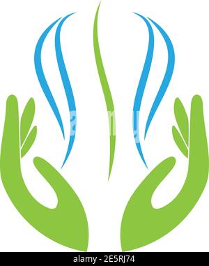 Persona, dos manos, Ortopedia, Quiropráctico, Logo Ilustración del Vector