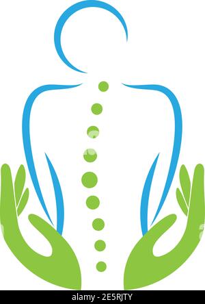 Persona, dos manos, Ortopedia, Quiropráctico, Logo Ilustración del Vector