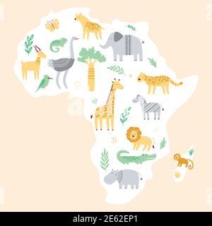 mapa simple de áfrica para niños