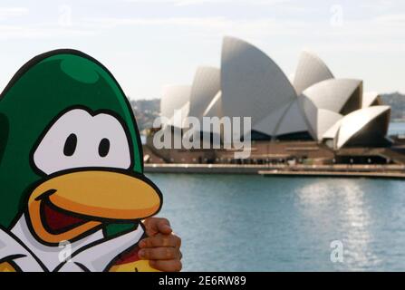 Lane Merrifield, General Manager of Disney's Club Penguin, poses for  photographers in Sydney August 5, 2008. Merrifield is in Sydney to announce  the opening of the new Club Penguin office in Sydney.