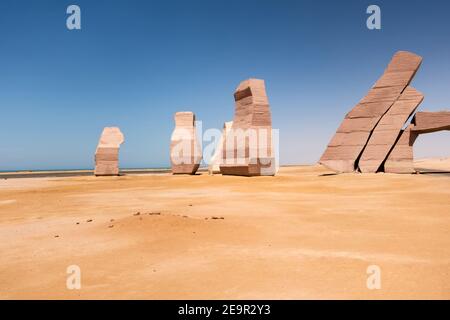 Puerta de Alá de Egipto. Parque Nacional Ras Mohammed ecosistemas desierto paisaje. Sharm el Sheikh, Península del Sinaí. África.