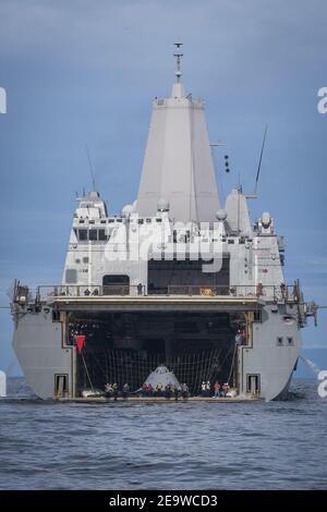 Programa Orion de la NASA a bordo del USS San Diego (LPD 22) 161030 Foto de stock