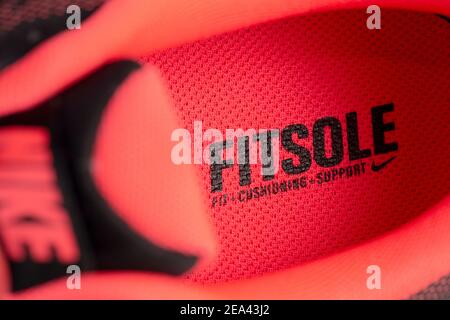 La amortiguación Nike Fitsole FIT apoya la plantilla rosa de diseño multicolor Nike Tailwind 6 de 2013 Fotografía de stock Alamy