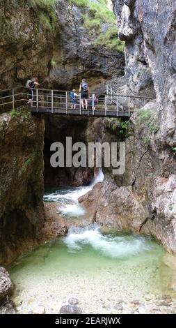 Almbachklamm, desfiladero de Almbach, Parque Nacional Berchtesgaden, baviera, Bayern, Alemania Foto de stock