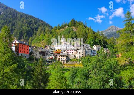 Fusio en el Valle de Maggia, Ticino en Suiza, Europa