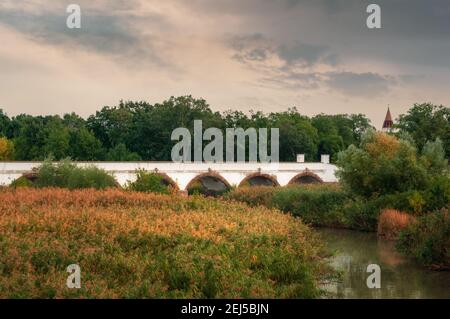 Puente de nueve hoyos, Hortobagy Hungría Foto de stock