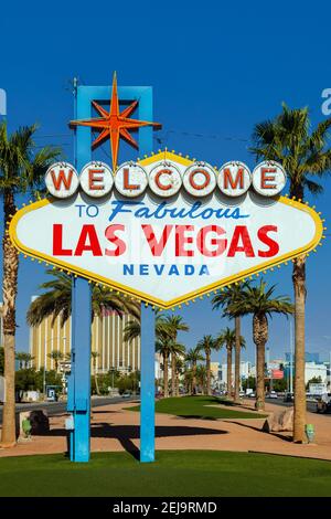 Bienvenido a la fabulosa Las Vegas sign, Las Vegas, Nevada, EE.UU.