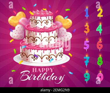 Feliz cumpleaños número cero colorido Imágenes vectoriales de stock - Alamy