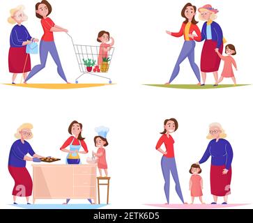 Diagrama que muestra la ilustración del árbol genealógico de tres  generaciones Imagen Vector de stock - Alamy