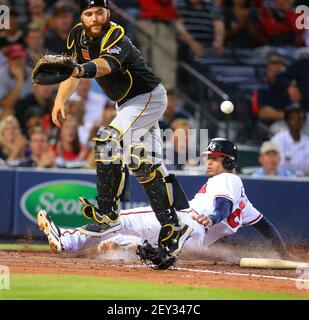 Pittsburgh Pirates catcher Russell Martin (55) during game against the New  York Mets at Citi Field in Queens, New York; May 12, 2013. Pirates defeated  Mets 3-2. (AP Photo/Tomasso DeRosa Stock Photo - Alamy