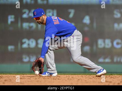 Mar 31, 2019: Chicago Cubs shortstop Javier Baez #9 jersey with