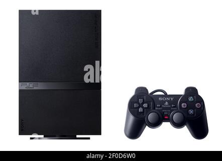 Mando Sony PlayStation 2 aislado sobre fondo blanco sin logotipo Fotografía  de stock - Alamy