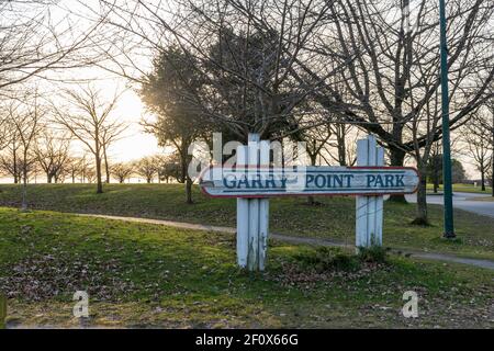 Garry Point Park al atardecer. Richmond, BC, Canadá