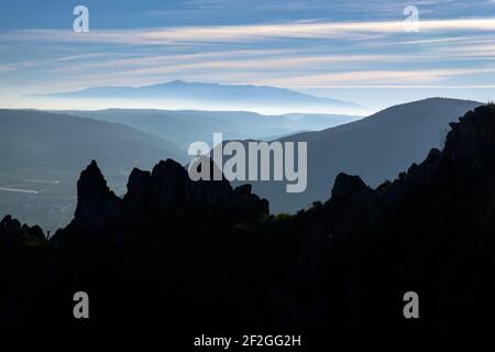 Sierra Nevada vista desde Tajo de la U, paso Zaffaraya, Andalucía, España, Europa