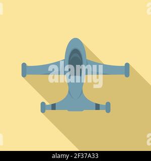 Avión no tripulado taxi icono, de estilo plano Ilustración del Vector