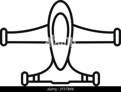 Avión no tripulado taxi icono, estilo contorno Ilustración del Vector