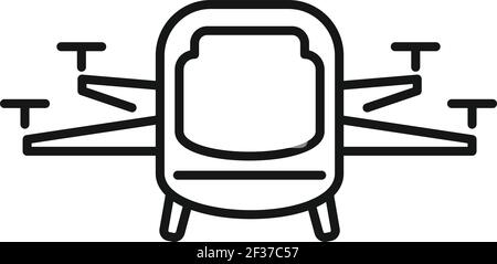 Un icono de drone de taxi sin conductor, estilo de contorno Ilustración del Vector
