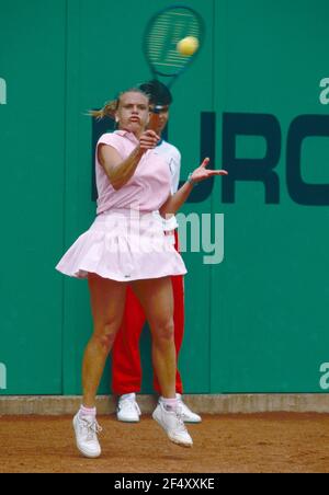 Jugador griego de tenis Angeliki Kanellopoulou, European Open 1990 Foto de stock