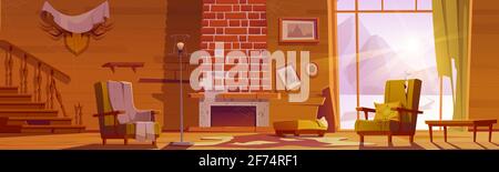 Casa abandonada vieja con desorden y muebles rotos durante el día