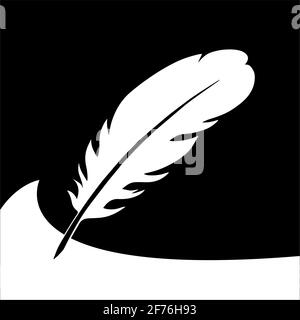 https://l450v.alamy.com/450ves/2f76h93/ilustracion-en-blanco-y-negro-silueta-de-una-pluma-para-escribir-dibujo-dibujado-a-mano-icono-de-vector-2f76h93.jpg