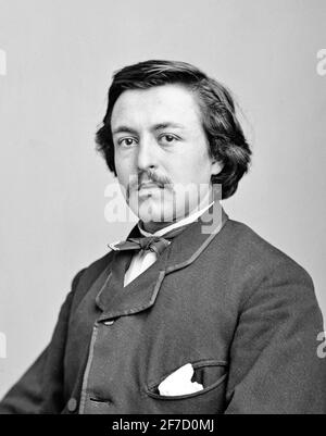 Thomas Nast. Retrato del caricaturista y caricaturista editorial estadounidense nacido en Alemania, Thomas Nast (1840-1902) por Mathew Brady Studio, c. 1860-1870 Foto de stock