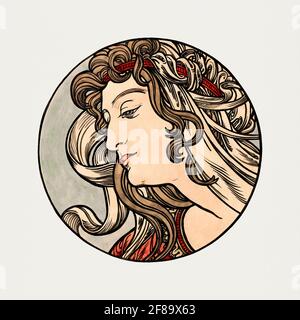 Vidrieras para la fachada de la boutique Fouquet de Alphonse Maria Mucha. Diseño para Boutique Fouquet. c 1900. Art Nouveau.