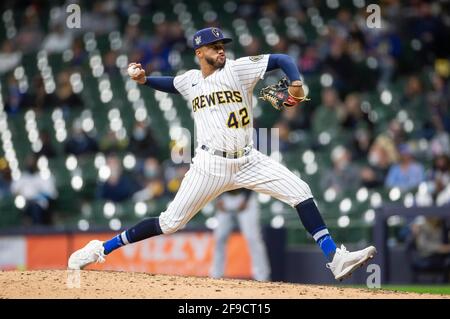 Milwaukee Brewers relief pitcher Devin Williams (38) poses for an image  during Media Day, Thursday, March 17, 2022, in Phoenix. (AP Photo/Rick  Scuteri Stock Photo - Alamy