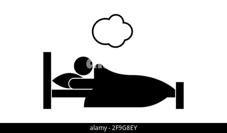 Hombre dormido en la cama en el dormitorio. Descansar de la fatiga