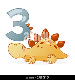 Un dinosaurio con ilustración número cinco de dibujos animados Imagen  Vector de stock - Alamy