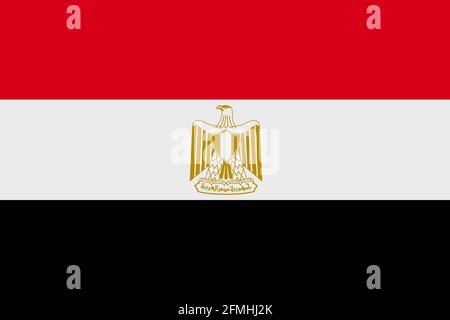 La bandera nacional de Egipto: rojo, blanco y negro con rayas horizontales  de Águila de Saladino en el centro Fotografía de stock - Alamy