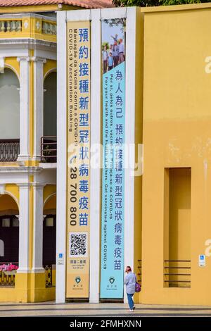 Macao, China - 2 de abril de 2020: Aprobación y entrega de la vacuna Macao. Vacunación de Macao contra el virus Corona Foto de stock