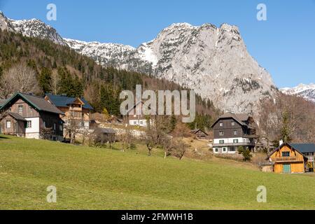 Vista de las montañas Dead desde Grundlsee, Austria Foto de stock