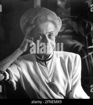 Rita Levi-Montalcini (22 de abril de 1909) Neurofibióloga italiana y Premio Nobel de 1986, Roma (1991). [traducción automática] Foto de stock
