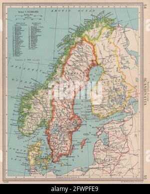 Escandinavia. Países nórdicos. SUECIA Noruega Finlandia 1939