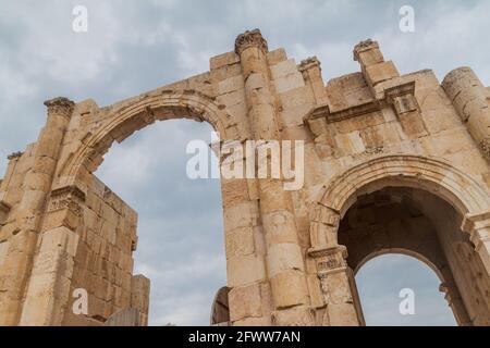 South Gate en Jerash, Jordania Foto de stock
