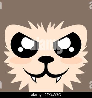 Cara de lobo de dibujos animados Imagen Vector de stock - Alamy