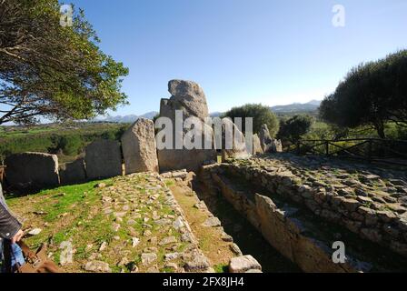 Sardegna, Tomba dei Giganti di Li Lolghi, Arzachena Foto de stock