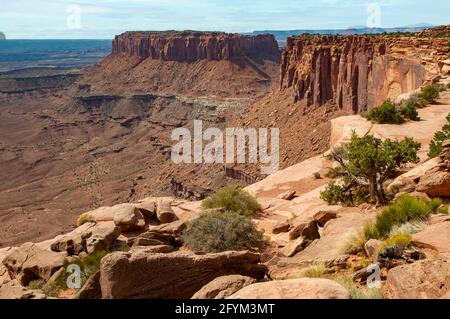 Grand View Point soslayar, Canyonlands NP, Utah, EE.UU. Foto de stock