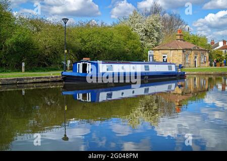Reino Unido, West Yorkshire, Wakefield, Aire y Calder Navigation en Stanley Ferry Foto de stock