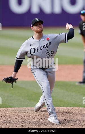 Chicago White Sox' Aaron Bummer plays during a baseball game, Thursday, May  25, 2023, in Detroit. (AP Photo/Carlos Osorio Stock Photo - Alamy