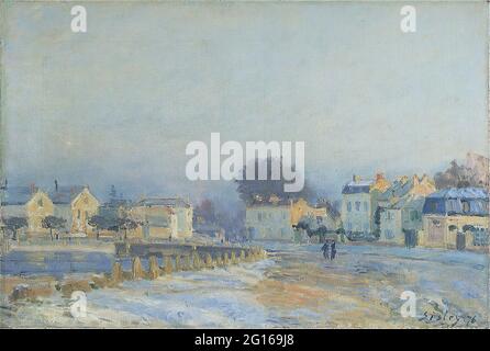 Alfred Sisley - lugar de riego Marly Le Roi Hoarfrost 1875 Foto de stock