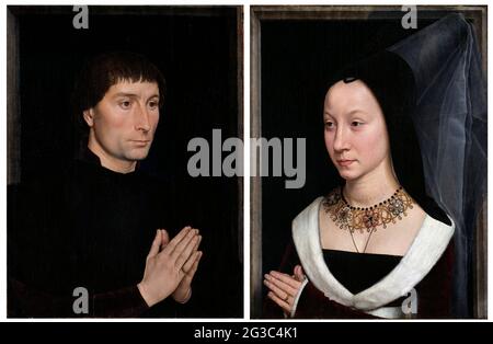 Tommaso di Folco Portinari y Maria Portinari de Hans Memling (c.1430-1494), aceite sobre madera, c. 1470 Foto de stock