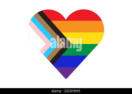 Nueva bandera de orgullo LGBTQ con icono de símbolo gay en el interior Ilustración de vector