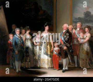 Goya. La Familia de Carlos IV de España (La familia de Carlos IV) por Francisco José de Goya y Lucientes (1746-1828), óleo sobre lienzo, 1800