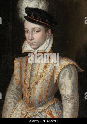 Retrato del rey Carlos IX de Francia (1550-1574), c. 1560. Colección Privada.