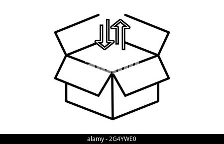 Caja de embalaje de cartón, diseño de ilustraciones vectoriales icono Ilustración del Vector
