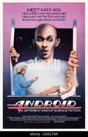 Android (2002) dirigida por Aaron Lipstadt y protagonizada por Klaus Kinski, Don Keith Opper y Brie Howard. Un científico loco y su asistente realizan investigaciones ilegales sobre androides en una estación espacial cuando llegan 3 fugitivos no invitados.