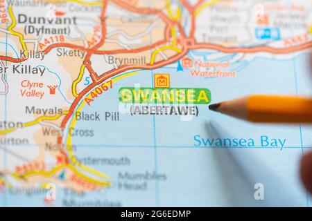 mapa de swansea